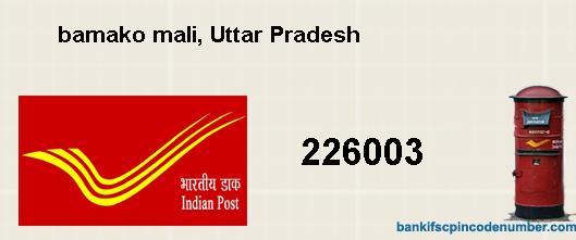 Postal pin code number of bamako mali, Uttar Pradesh